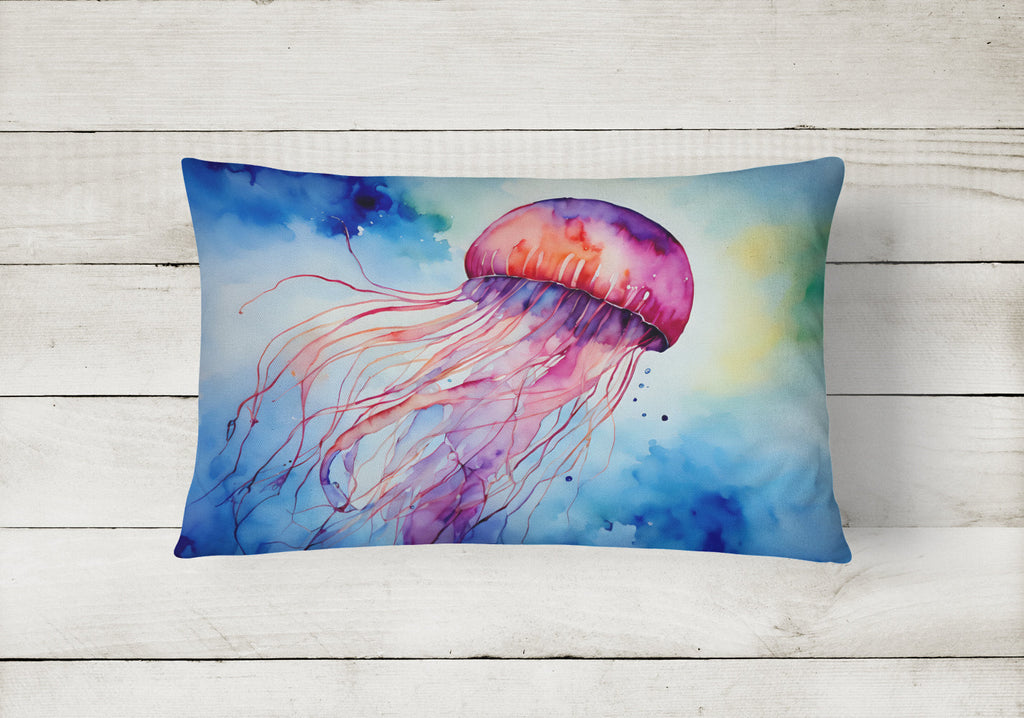 Jellyfish Decorative Throw Pillow 12x16 Indoor Outdoor Accent Cushion, Fabric Cover with Insert for Sofa, Bed, Porch & Living Room