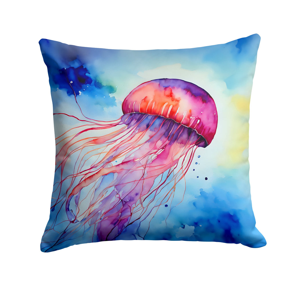 Jellyfish Decorative Throw Pillow 18x18 Indoor Outdoor Accent Cushion, Fabric Cover with Insert for Sofa, Bed, Porch & Living Room