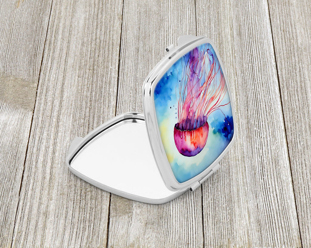 Jellyfish Compact Mirror Decorative Travel Makeup Mirror for Women Girls Gifts Pocket Makeup Mirror Folding Handheld