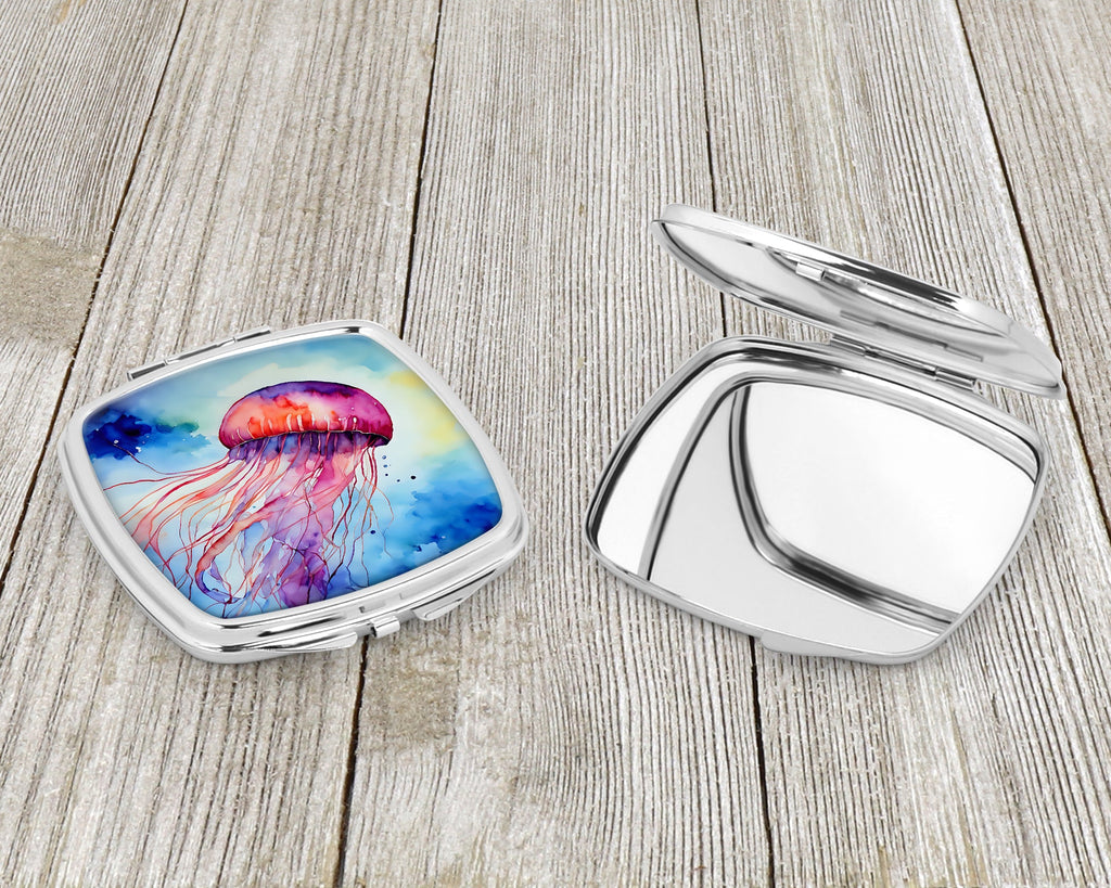 Jellyfish Compact Mirror Decorative Travel Makeup Mirror for Women Girls Gifts Pocket Makeup Mirror Folding Handheld