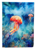 Jellyfish House Flag 28x40 Porch Sleeve Pole Decorative Outside Yard Banner Artwork Wall Hanging, Polyester