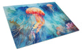 Jellyfish Cutting Board Tempered Glass Kitchen Cutting Surface, Heat Resistant Chopping, Non-Slip Feet, Food Prep & Serving