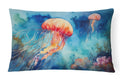 Jellyfish Decorative Throw Pillow 12x16 Indoor Outdoor Accent Cushion, Fabric Cover with Insert for Sofa, Bed, Porch & Living Room