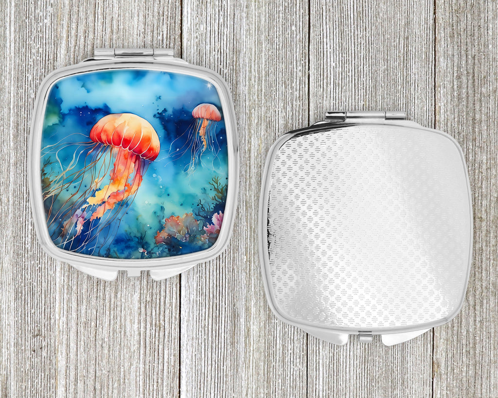 Jellyfish Compact Mirror Decorative Travel Makeup Mirror for Women Girls Gifts Pocket Makeup Mirror Folding Handheld