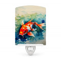 Koi Fish Ceramic Night Light Compact, UL-Certified, Ideal for Bedroom, Bathroom, Nursery, Hallway, Kitchen, 6x4x3, Multicolor