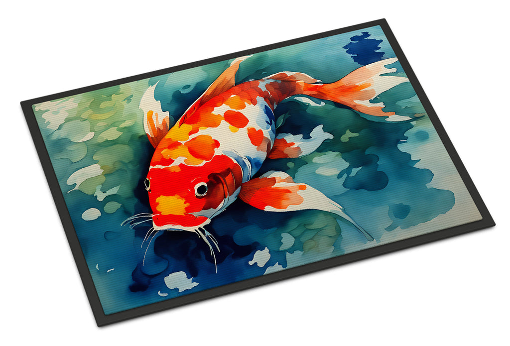 Koi Fish Doormat Indoor Outdoor 24H X 36W Front Door Mat Rugs for Entryway, Non Slip Washable Low Pile,
