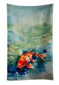 Koi Fish Kitchen Towel Velour Plush Front and Cotton Loop Back Machine Washable