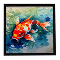 Koi Fish Framed Metal Print Bathroom, Kitchen, Office, Home Decor Wall Art Ready to Hang, Square, 8X8