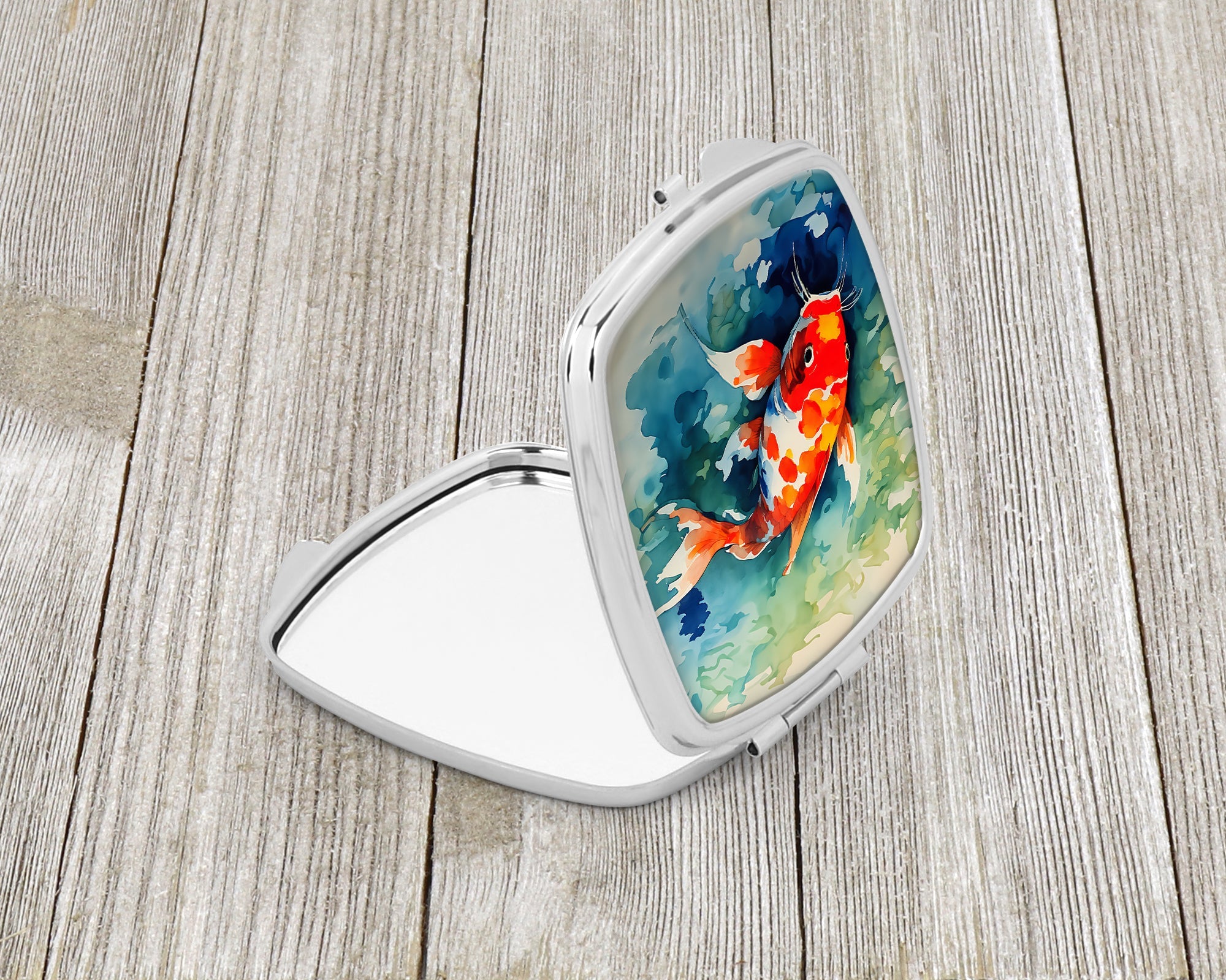 Koi Fish Compact Mirror Decorative Travel Makeup Mirror for Women Girls Gifts Pocket Makeup Mirror Folding Handheld