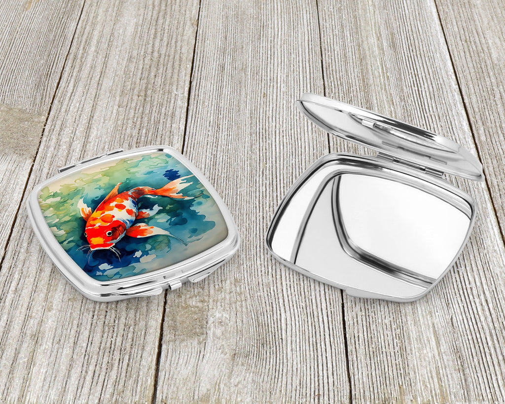 Koi Fish Compact Mirror Decorative Travel Makeup Mirror for Women Girls Gifts Pocket Makeup Mirror Folding Handheld