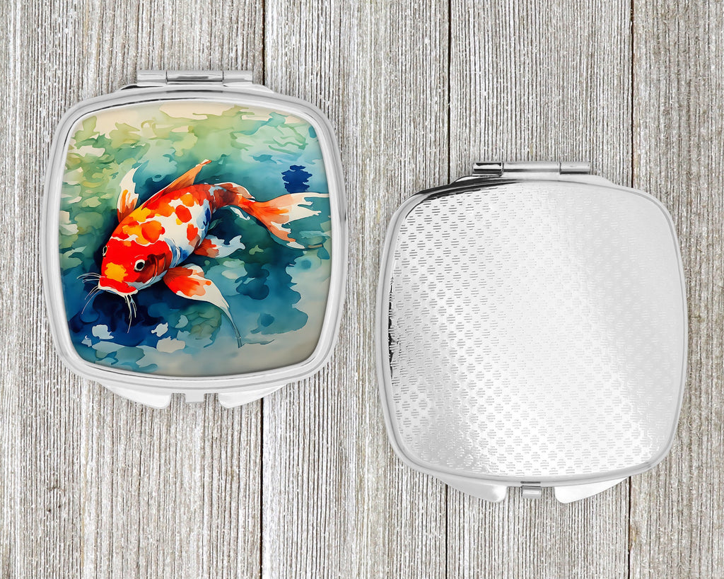 Koi Fish Compact Mirror Decorative Travel Makeup Mirror for Women Girls Gifts Pocket Makeup Mirror Folding Handheld