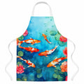 Koi Fish Apron Cooking Kitchen Server Baking Crafts Gardening for Adult Women Men, Unisex, Large, Multicolor