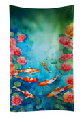Koi Fish Kitchen Towel Velour Plush Front and Cotton Loop Back Machine Washable