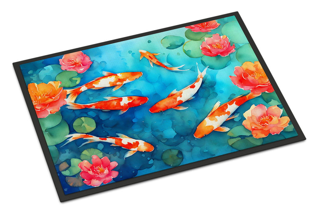 Koi Fish Doormat Indoor Outdoor 18H X 27W Front Door Mat Rugs for Entryway, Non Slip Washable