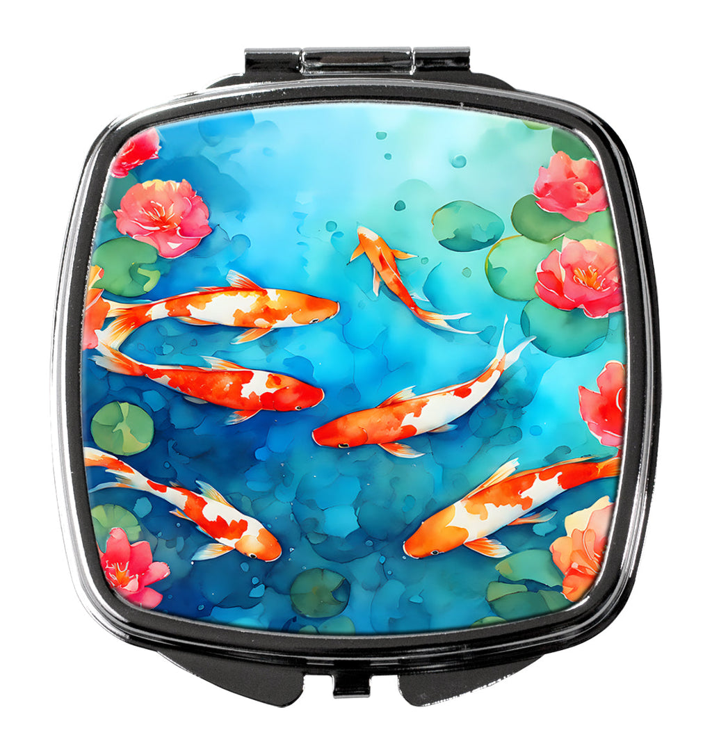 Koi Fish Compact Mirror Decorative Travel Makeup Mirror for Women Girls Gifts Pocket Makeup Mirror Folding Handheld
