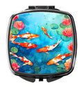 Koi Fish Compact Mirror Decorative Travel Makeup Mirror for Women Girls Gifts Pocket Makeup Mirror Folding Handheld