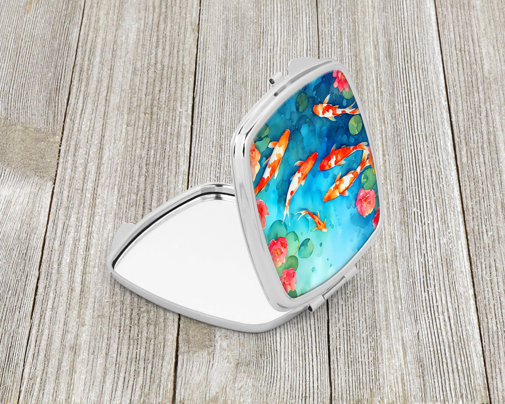 Koi Fish Compact Mirror Decorative Travel Makeup Mirror for Women Girls Gifts Pocket Makeup Mirror Folding Handheld