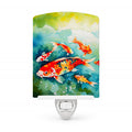 Koi Fish Ceramic Night Light Compact, UL-Certified, Ideal for Bedroom, Bathroom, Nursery, Hallway, Kitchen, 6x4x3, Multicolor