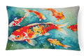 Koi Fish Decorative Throw Pillow 12x16 Indoor Outdoor Accent Cushion, Fabric Cover with Insert for Sofa, Bed, Porch & Living Room