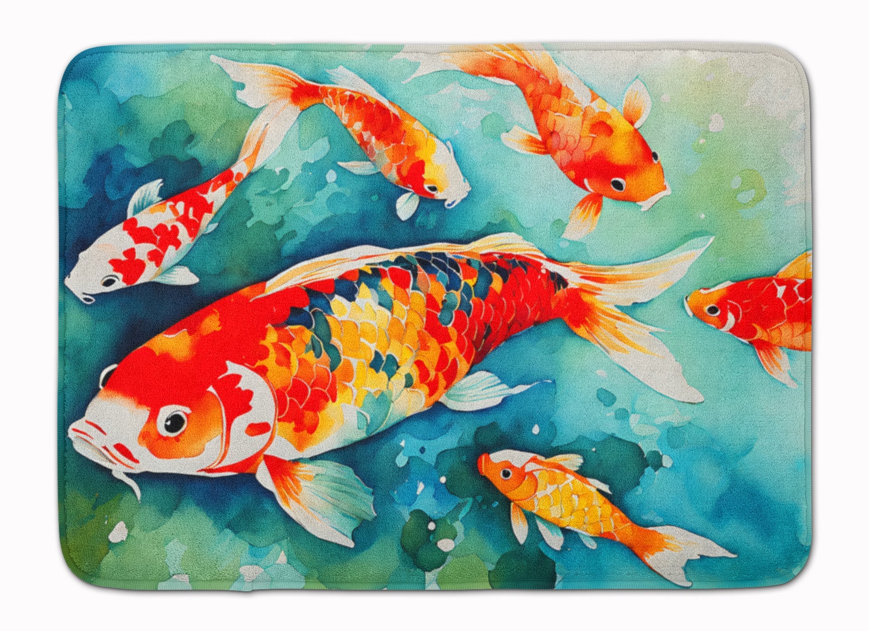 Koi Fish Memory Foam Kitchen Mat Machine Washable Anti-Fatigue Cushion Comfort Bath or Kitchen Rug
