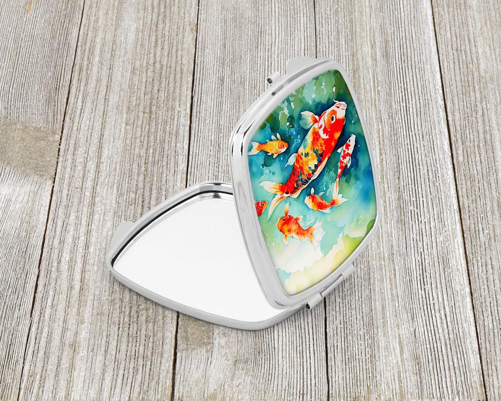 Koi Fish Compact Mirror Decorative Travel Makeup Mirror for Women Girls Gifts Pocket Makeup Mirror Folding Handheld