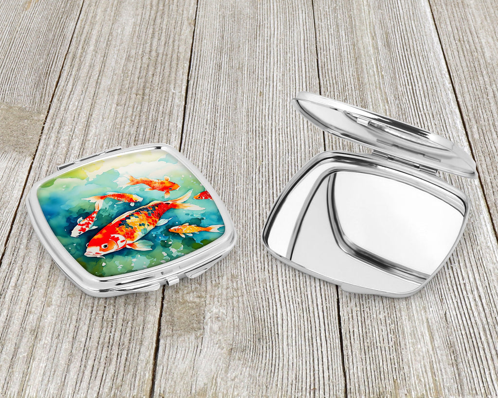 Koi Fish Compact Mirror Decorative Travel Makeup Mirror for Women Girls Gifts Pocket Makeup Mirror Folding Handheld