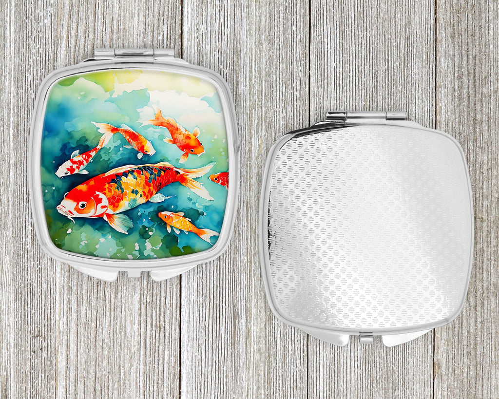 Koi Fish Compact Mirror Decorative Travel Makeup Mirror for Women Girls Gifts Pocket Makeup Mirror Folding Handheld