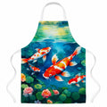 Koi Fish Apron Cooking Kitchen Server Baking Crafts Gardening for Adult Women Men, Unisex, Large, Multicolor