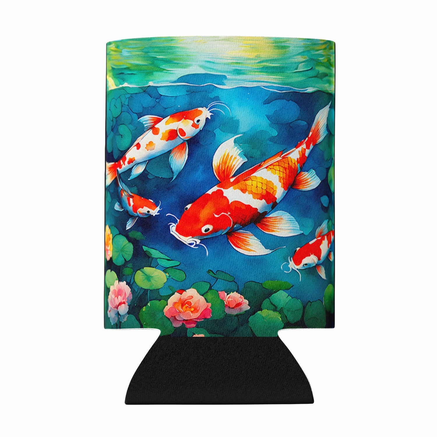 Koi Fish Can or Bottle Hugger Cooler Sleeve for Standard 12 oz Cans, Insulated Foam Beer & Soda Can Hugger Reusable