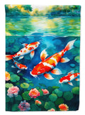 Koi Fish House Flag 28x40 Porch Sleeve Pole Decorative Outside Yard Banner Artwork Wall Hanging, Polyester