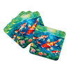 Koi Fish Foam Coasters Set of 4 Cup Coasters for Indoor Outdoor, Tabletop Protection, Anti Slip, Mouse pad Material