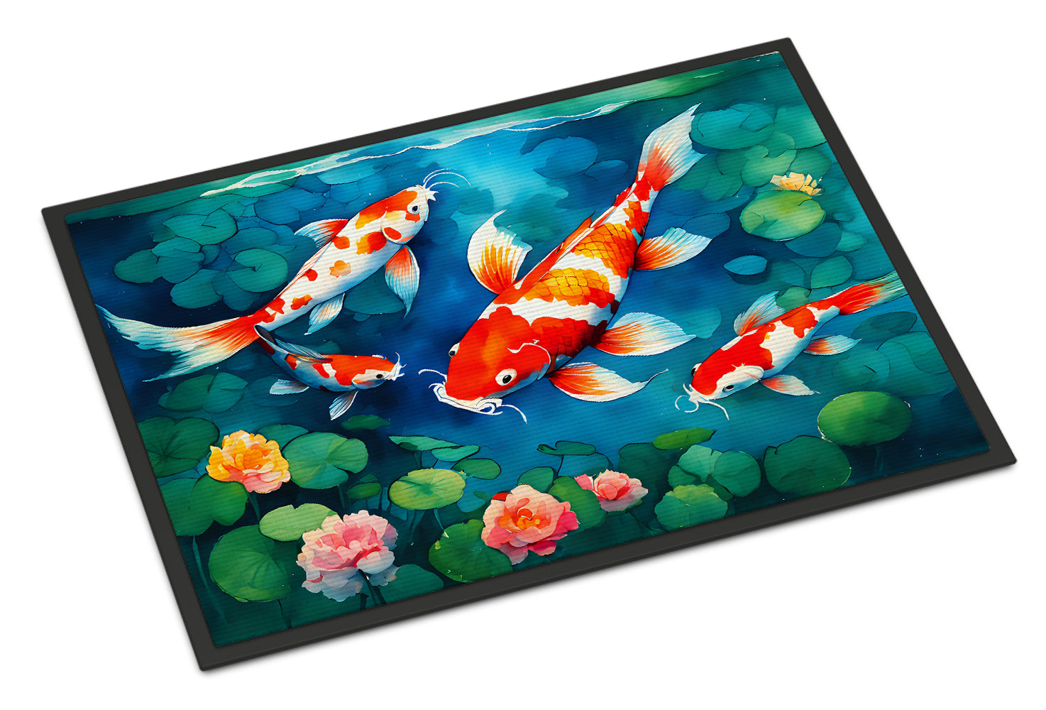 Koi Fish Doormat Indoor Outdoor 18H X 27W Front Door Mat Rugs for Entryway, Non Slip Washable