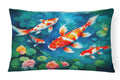 Koi Fish Decorative Throw Pillow 12x16 Indoor Outdoor Accent Cushion, Fabric Cover with Insert for Sofa, Bed, Porch & Living Room