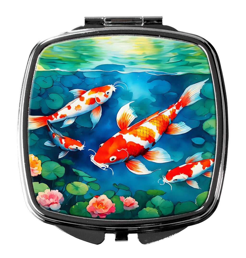 Koi Fish Compact Mirror Decorative Travel Makeup Mirror for Women Girls Gifts Pocket Makeup Mirror Folding Handheld