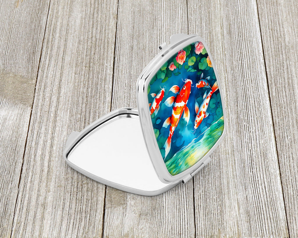 Koi Fish Compact Mirror Decorative Travel Makeup Mirror for Women Girls Gifts Pocket Makeup Mirror Folding Handheld