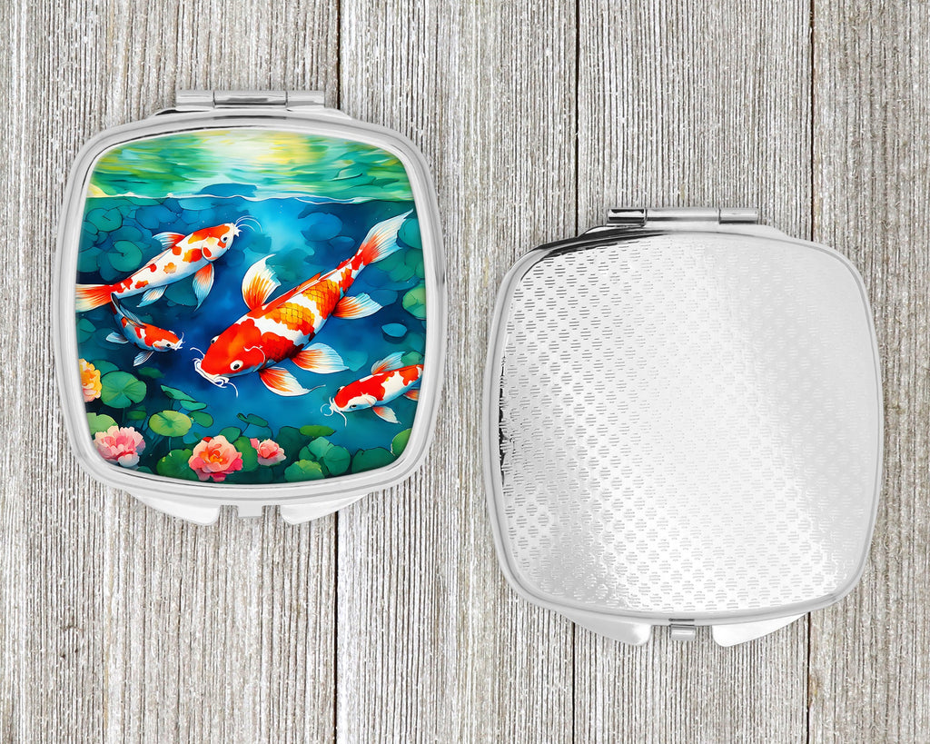 Koi Fish Compact Mirror Decorative Travel Makeup Mirror for Women Girls Gifts Pocket Makeup Mirror Folding Handheld