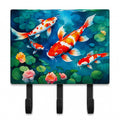 Koi Fish Leash or Key Holder Wall Hooks, Coat Rack Wall Mount, for Hanging Keys, Towels, Aprons, Leashes