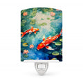 Koi Fish Ceramic Night Light Compact, UL-Certified, Ideal for Bedroom, Bathroom, Nursery, Hallway, Kitchen, 6x4x3, Multicolor