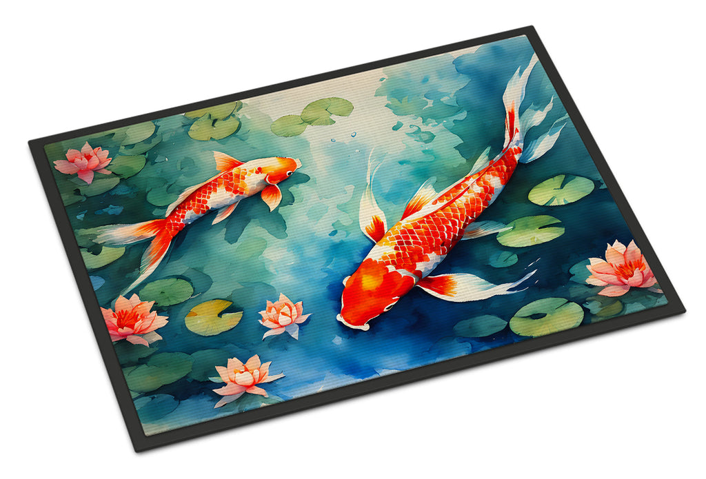 Koi Fish Doormat Indoor Outdoor 18H X 27W Front Door Mat Rugs for Entryway, Non Slip Washable