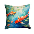 Koi Fish Decorative Throw Pillow 18x18 Indoor Outdoor Accent Cushion, Fabric Cover with Insert for Sofa, Bed, Porch & Living Room