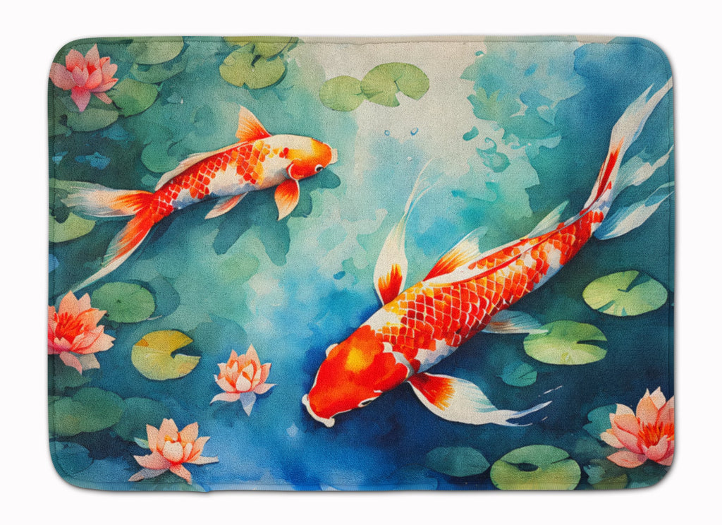 Koi Fish Memory Foam Kitchen Mat Machine Washable Anti-Fatigue Cushion Comfort Bath or Kitchen Rug