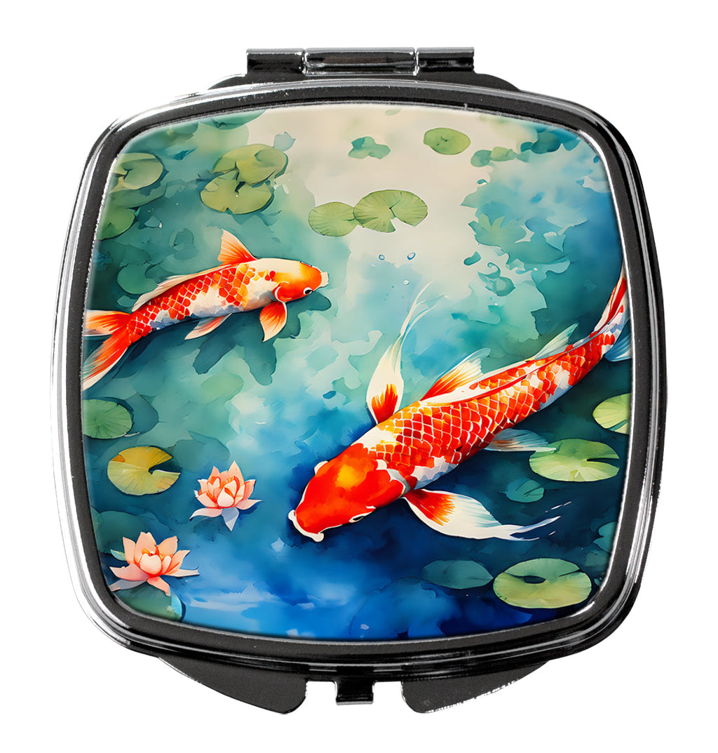 Koi Fish Compact Mirror Decorative Travel Makeup Mirror for Women Girls Gifts Pocket Makeup Mirror Folding Handheld