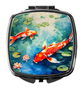 Koi Fish Compact Mirror Decorative Travel Makeup Mirror for Women Girls Gifts Pocket Makeup Mirror Folding Handheld