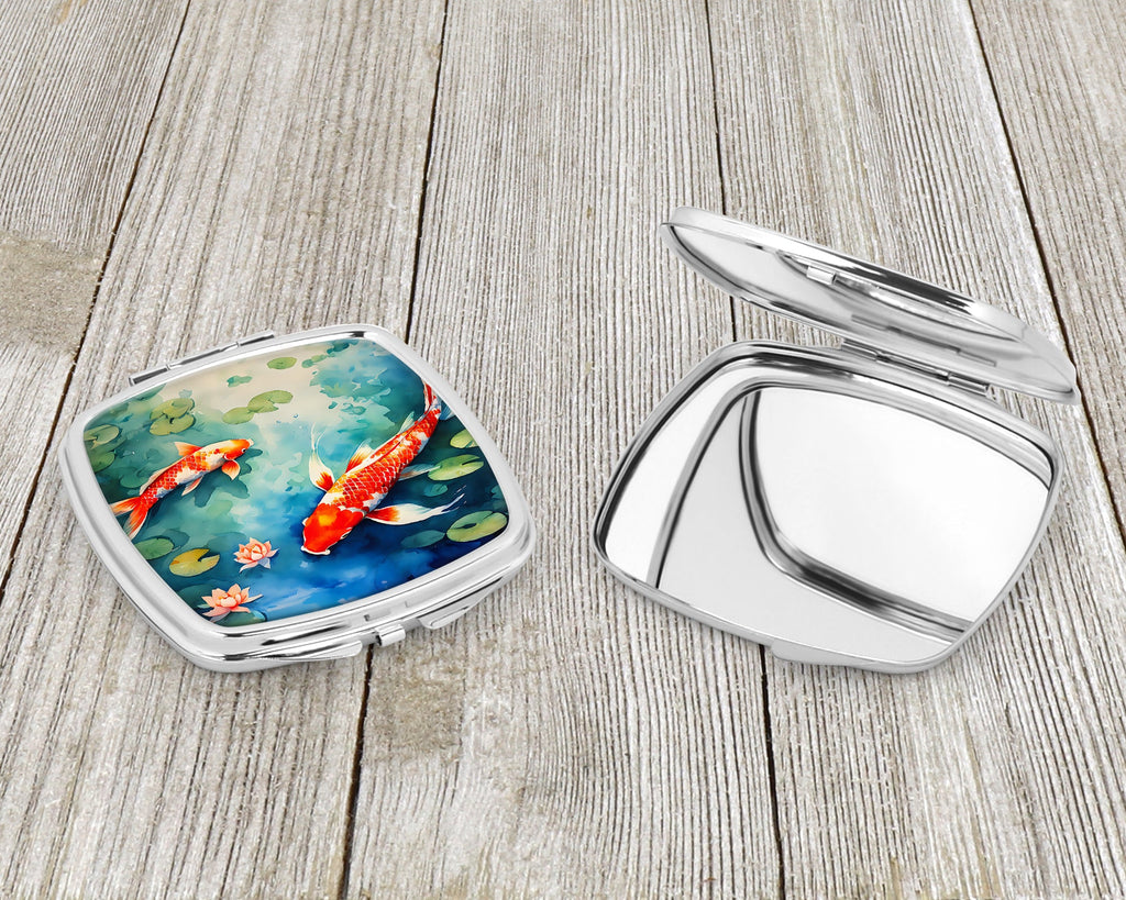 Koi Fish Compact Mirror Decorative Travel Makeup Mirror for Women Girls Gifts Pocket Makeup Mirror Folding Handheld