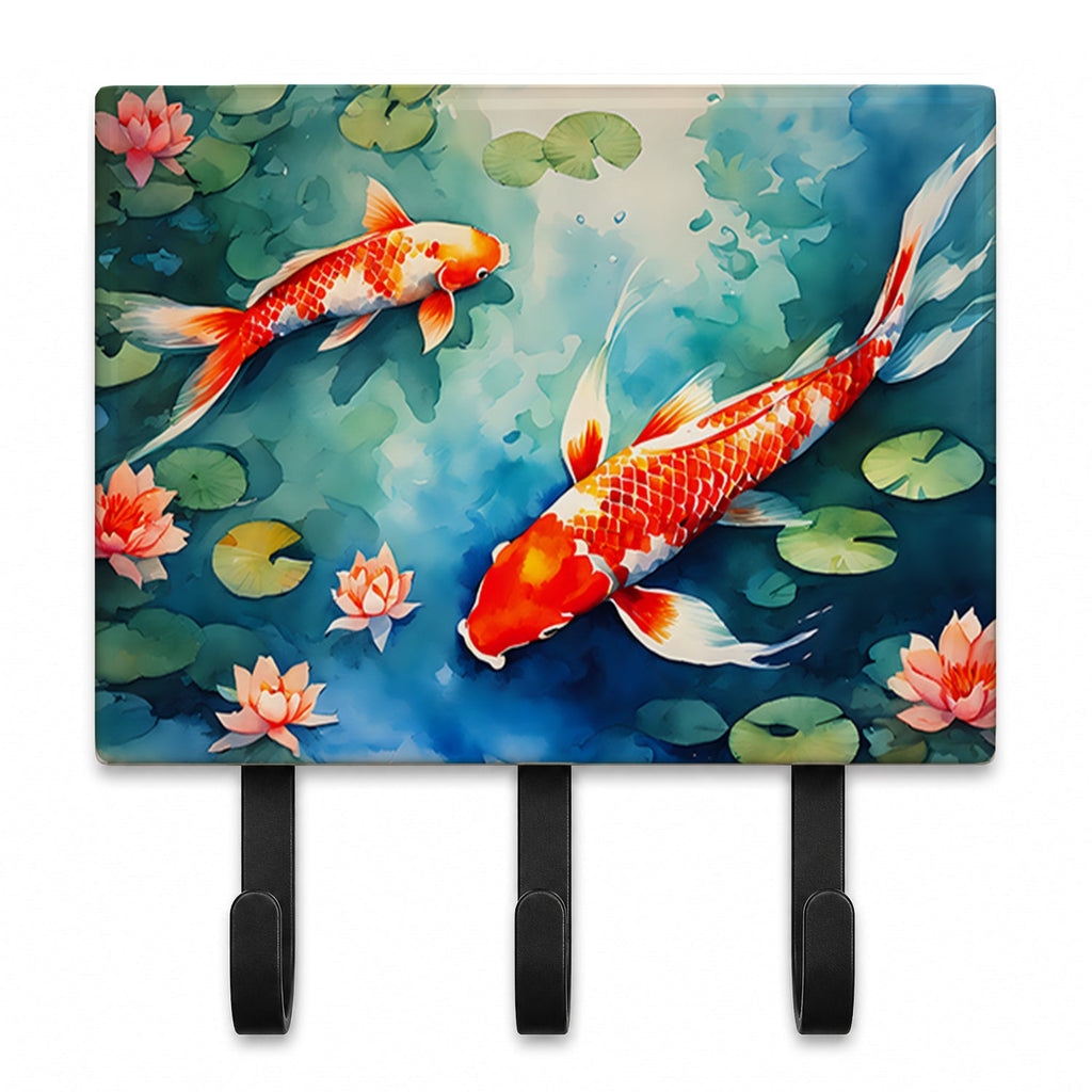 Koi Fish Leash or Key Holder Wall Hooks, Coat Rack Wall Mount, for Hanging Keys, Towels, Aprons, Leashes