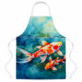 Koi Fish Apron Cooking Kitchen Server Baking Crafts Gardening for Adult Women Men, Unisex, Large, Multicolor