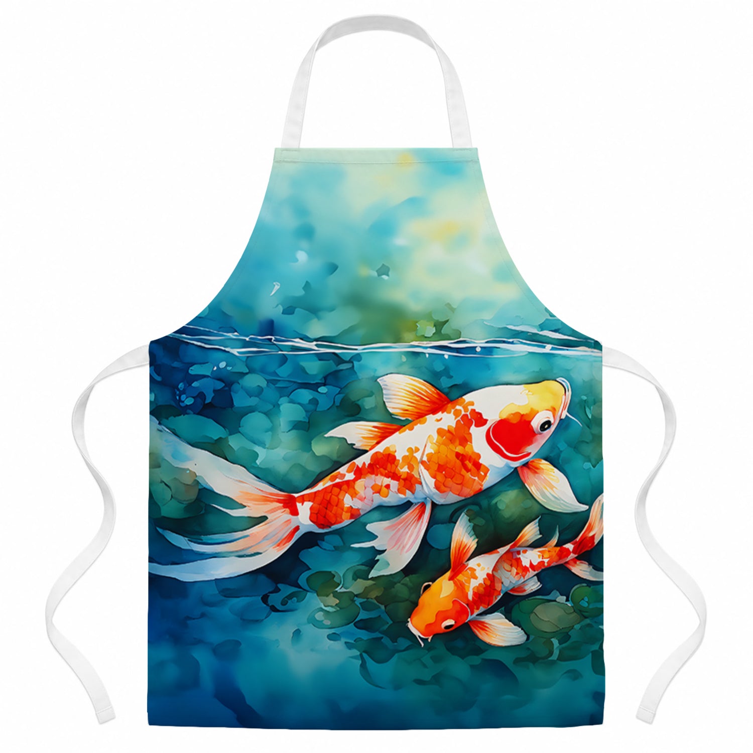 Koi Fish Apron Cooking Kitchen Server Baking Crafts Gardening for Adult Women Men, Unisex, Large, Multicolor