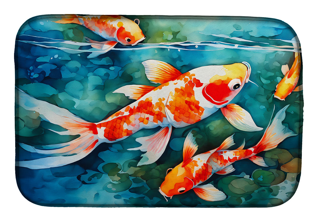Koi Fish Dish Drying Mat Absorbent Dish Drying Mat Pad for Kitchen Counter Dish Drainer Mat for Countertop, 14 x 21", Multicolor