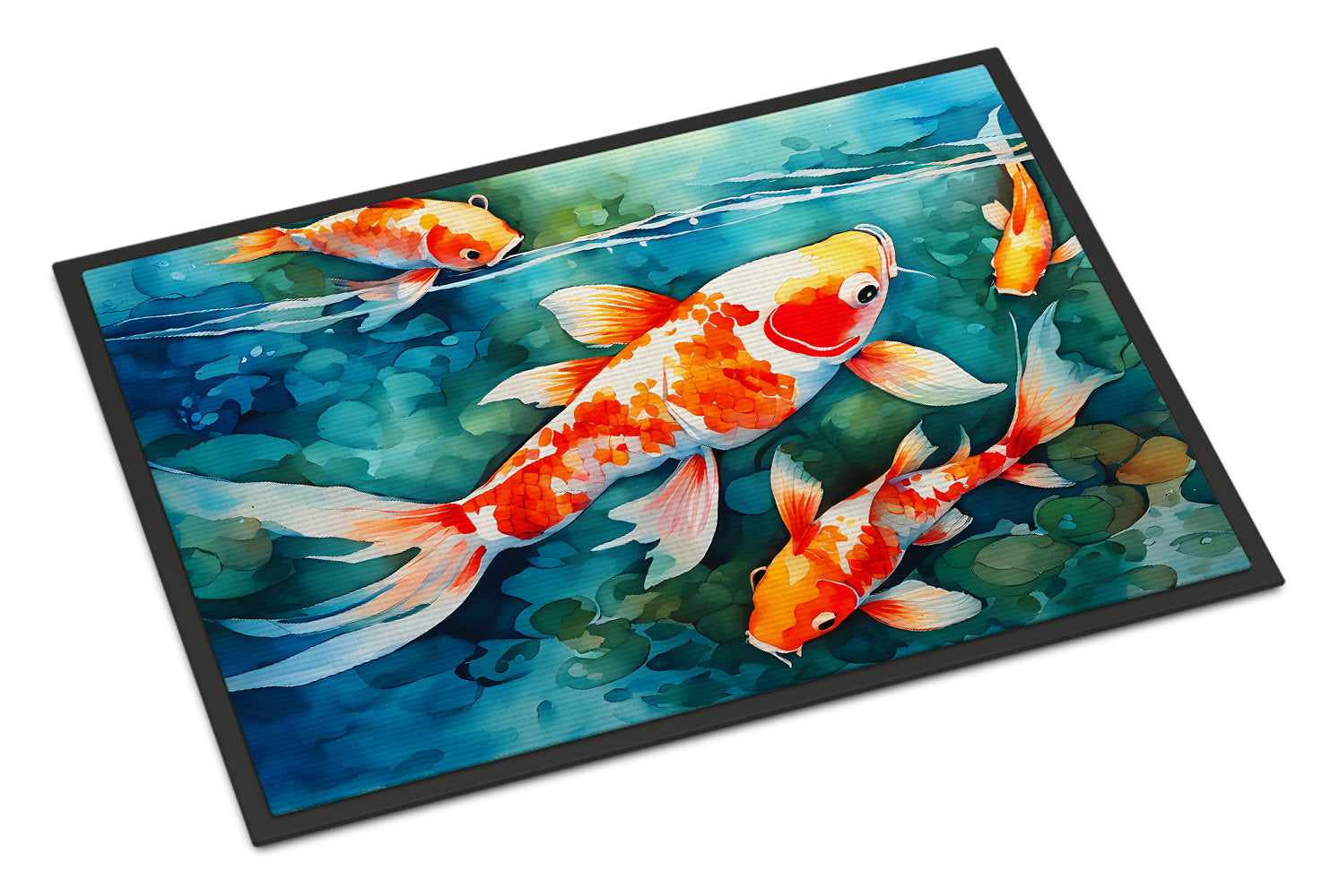 Koi Fish Doormat Indoor Outdoor 18H X 27W Front Door Mat Rugs for Entryway, Non Slip Washable