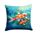 Koi Fish Decorative Throw Pillow 18x18 Indoor Outdoor Accent Cushion, Fabric Cover with Insert for Sofa, Bed, Porch & Living Room